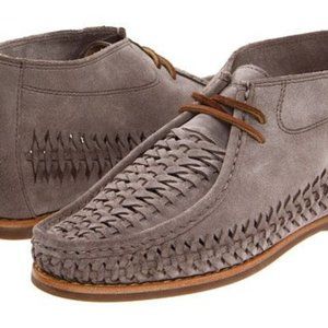 Frye Quincy grey woven leather suede chukka boots 8.5
